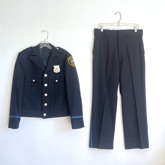 Vintage Men's Harding Police Department Piece Navy Uniform